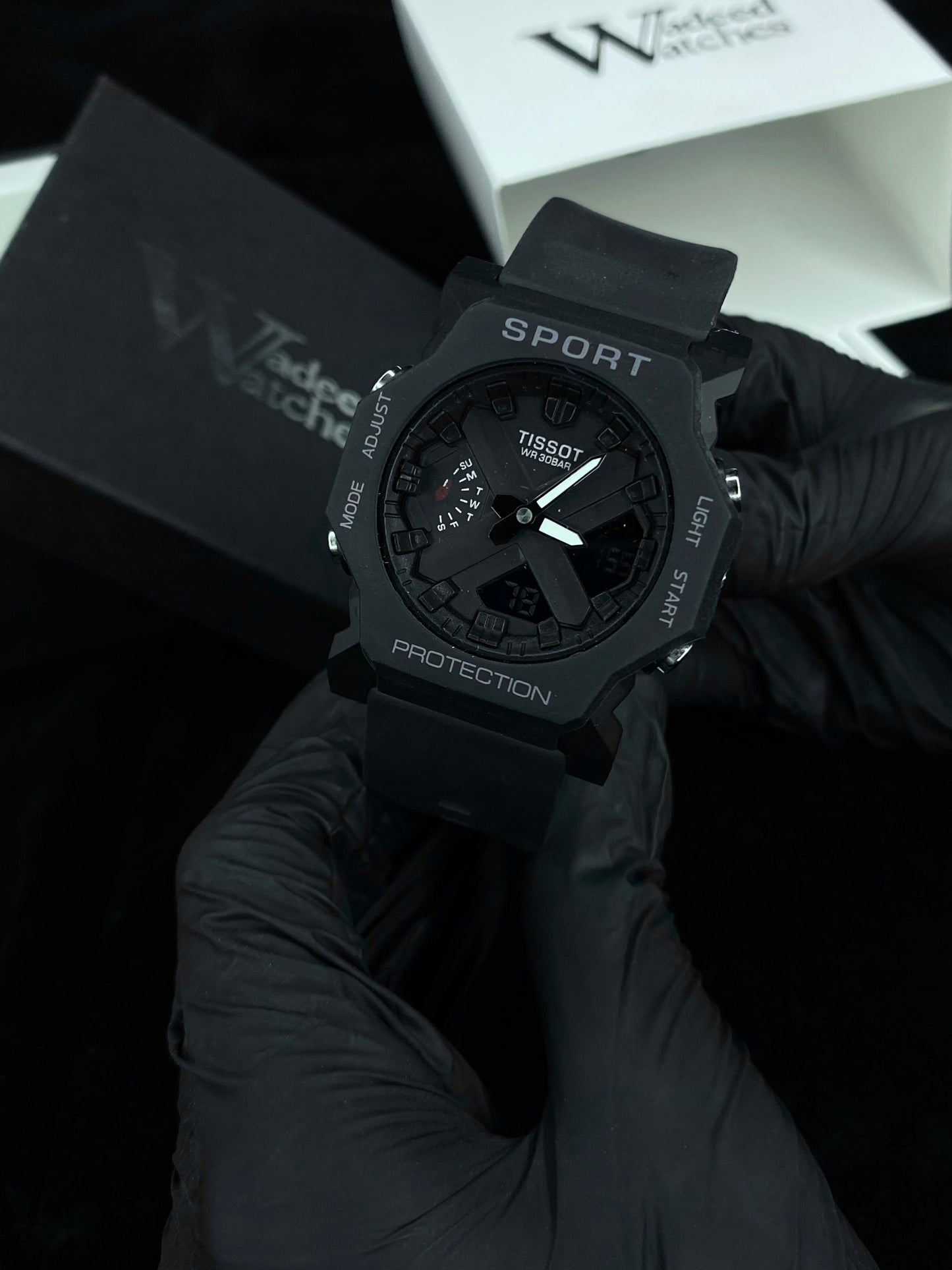 Digital And Analog Black Watch