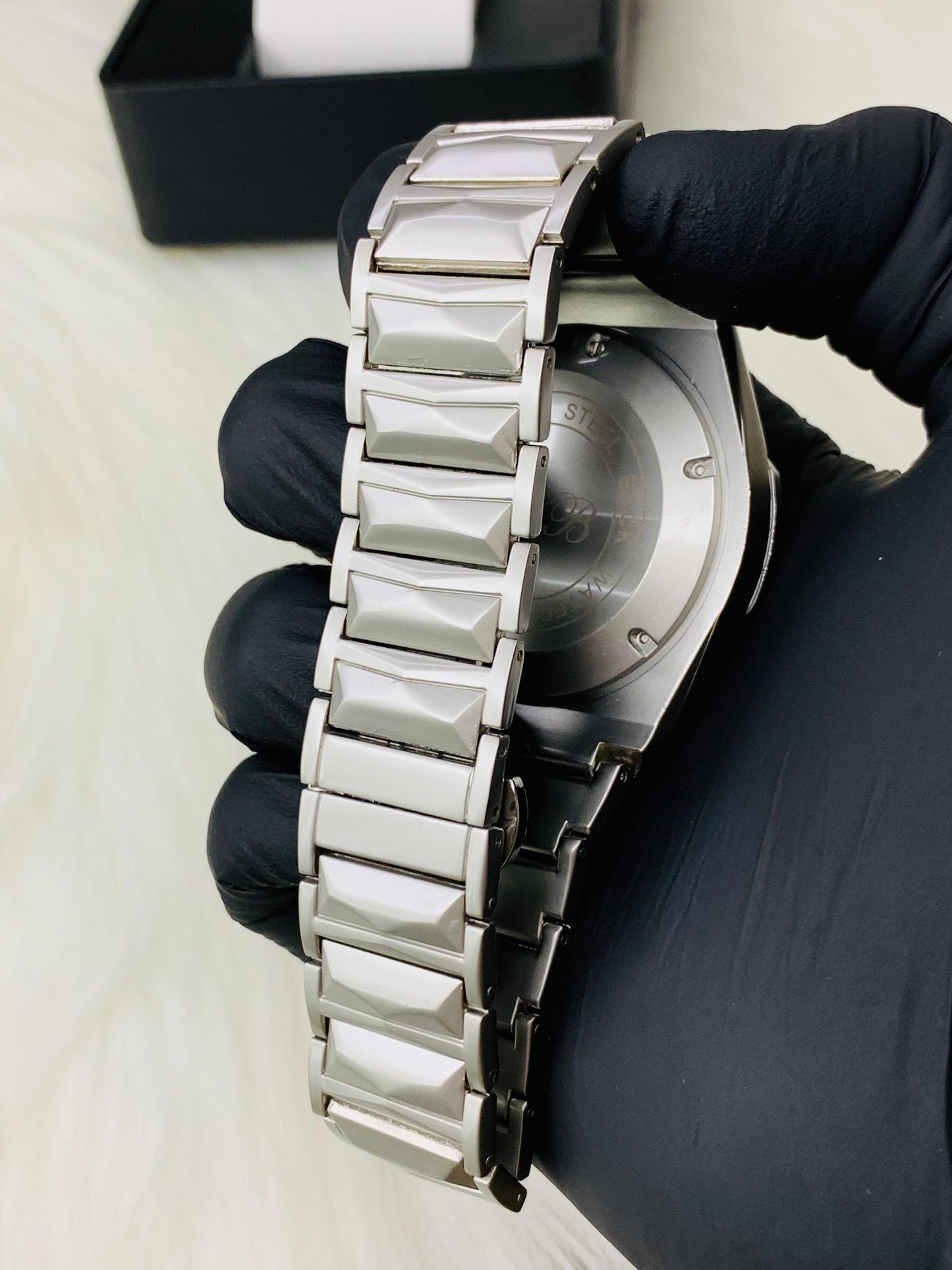 Skeleton Diamond Cut | Texture Chain (Silver Black)