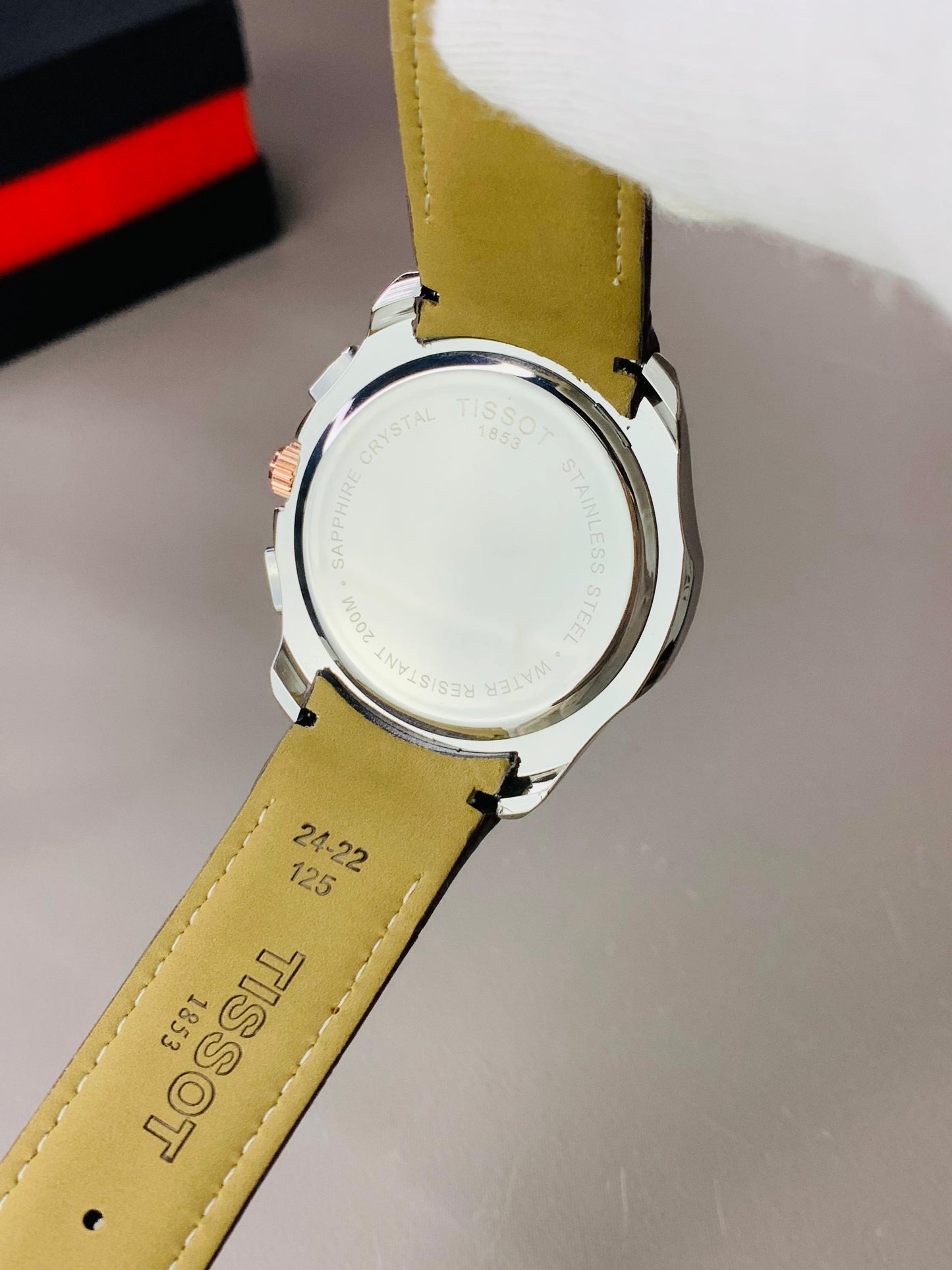 Versatile Chronongraph Working Watch Leather Strap (Gold Brown)