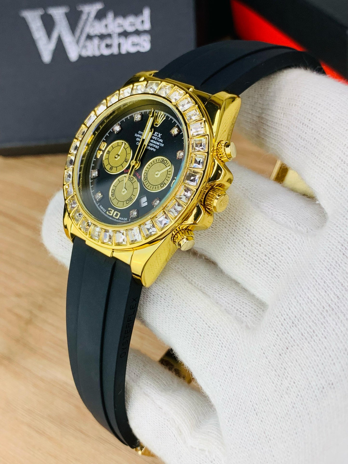 Stone Studded Strap Model (Black Dial)