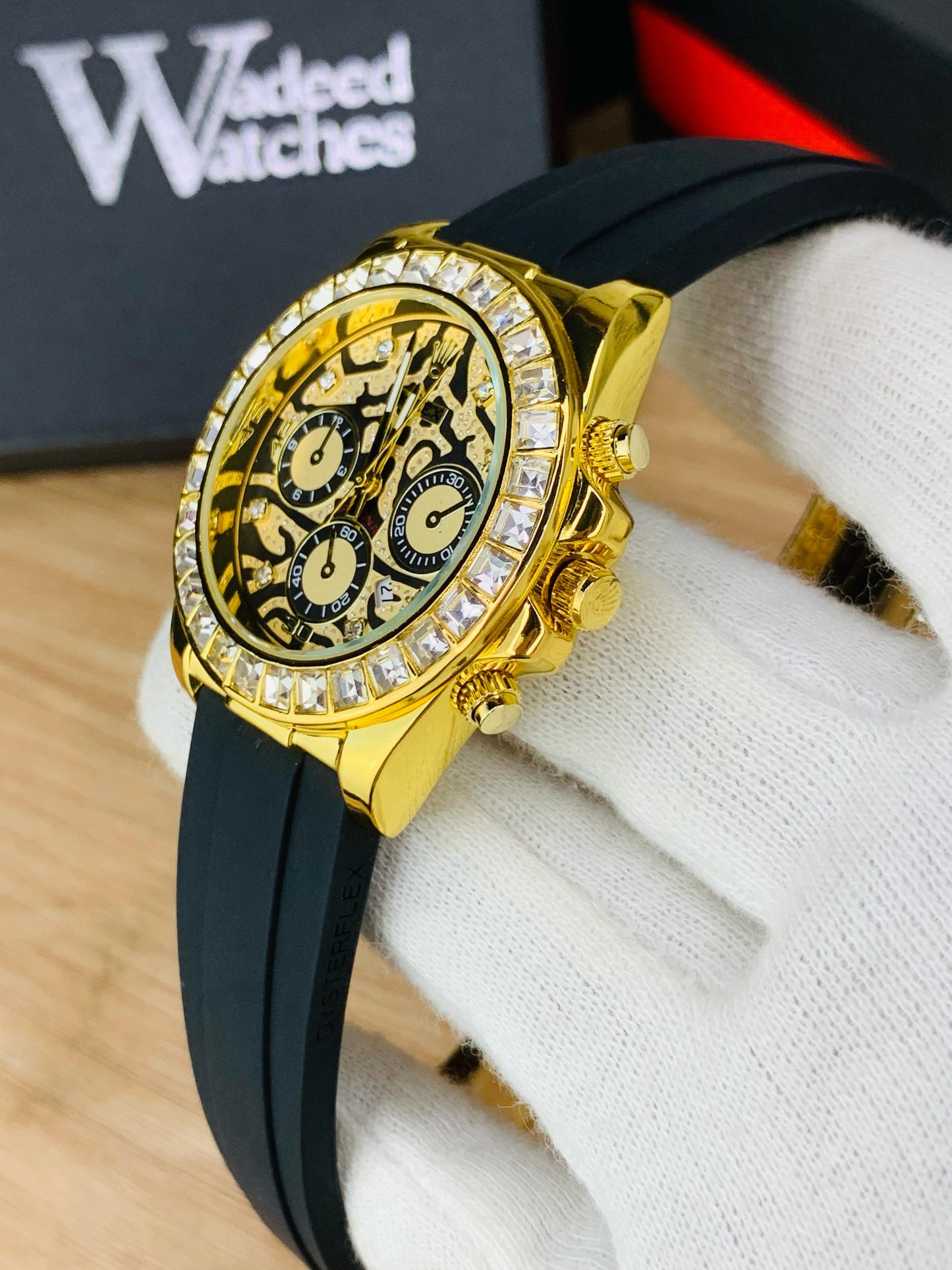 Stone Embossed Strap Tiger Dial