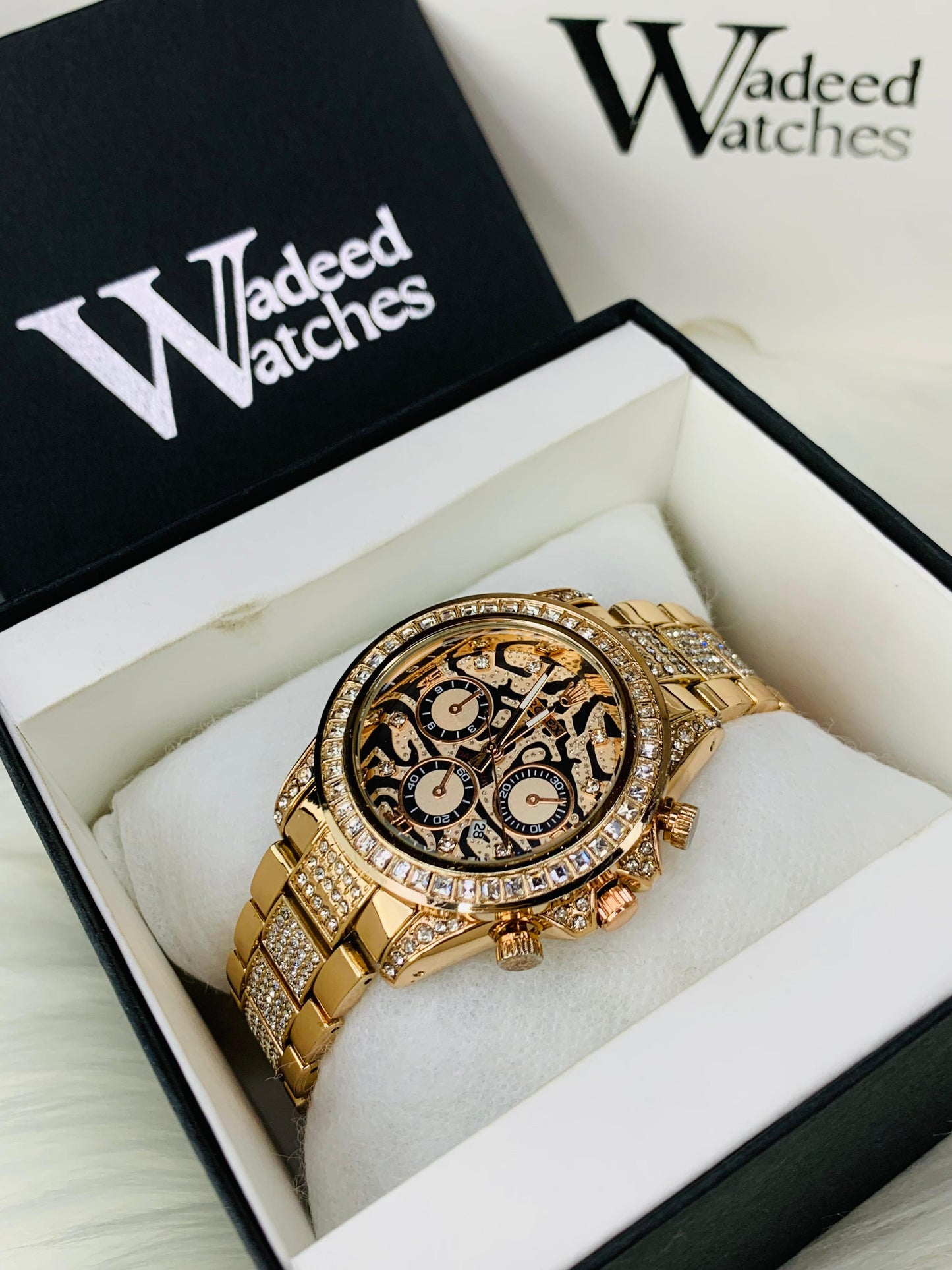 Tiger Stone Embossed Dial (Rose Gold)