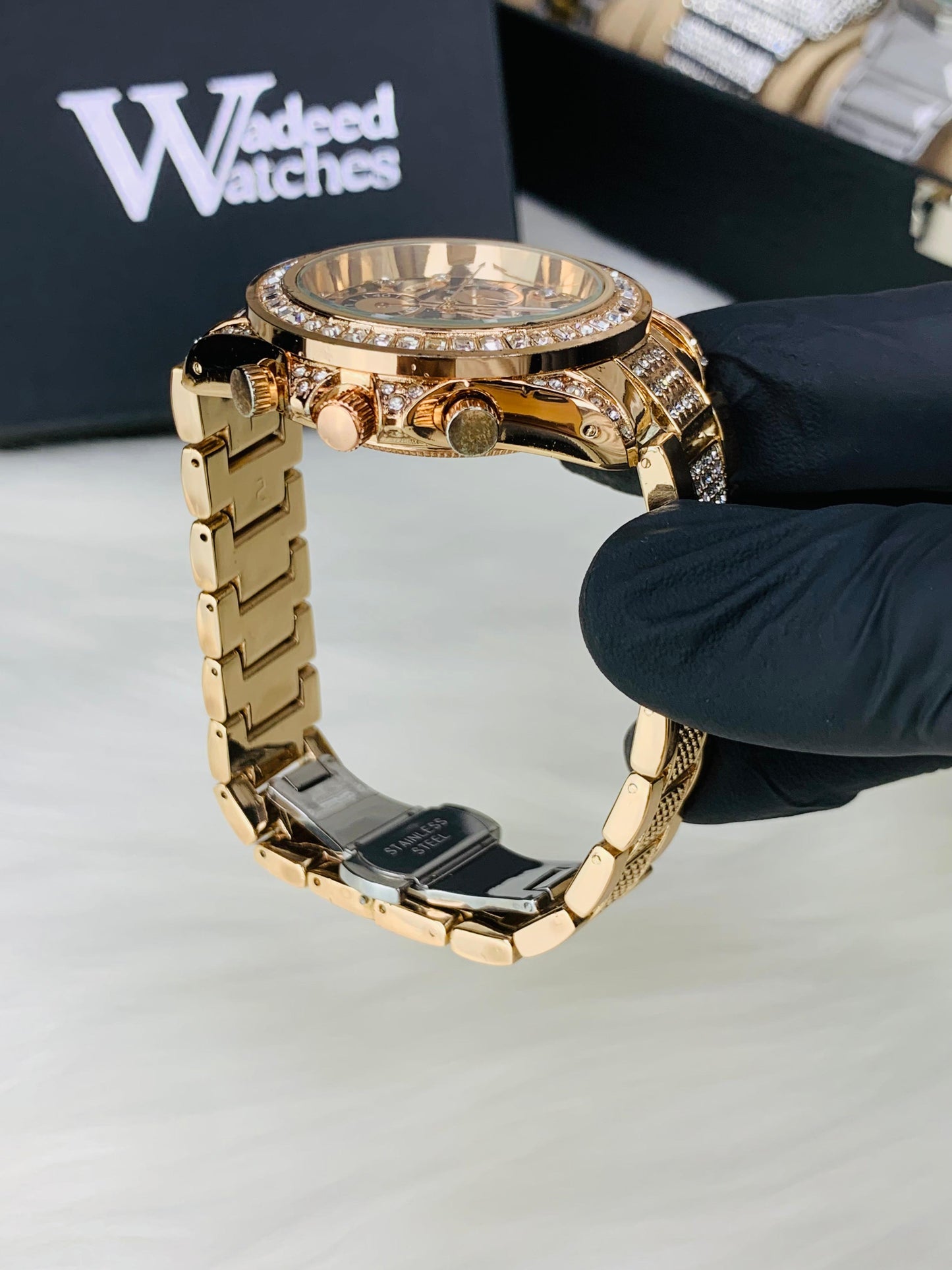 Tiger Stone Embossed Dial (Rose Gold)