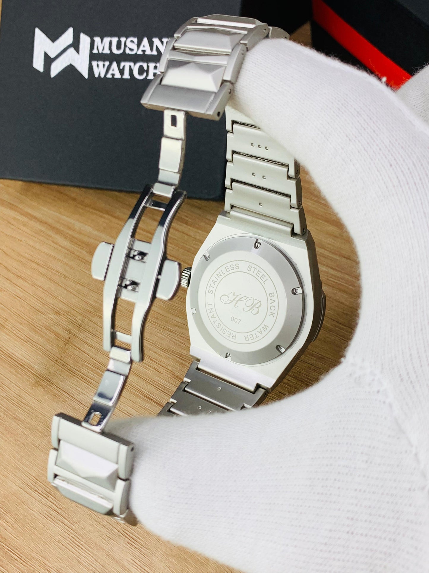 HB Diamond Cut With Date And Texture Chain(Silver)