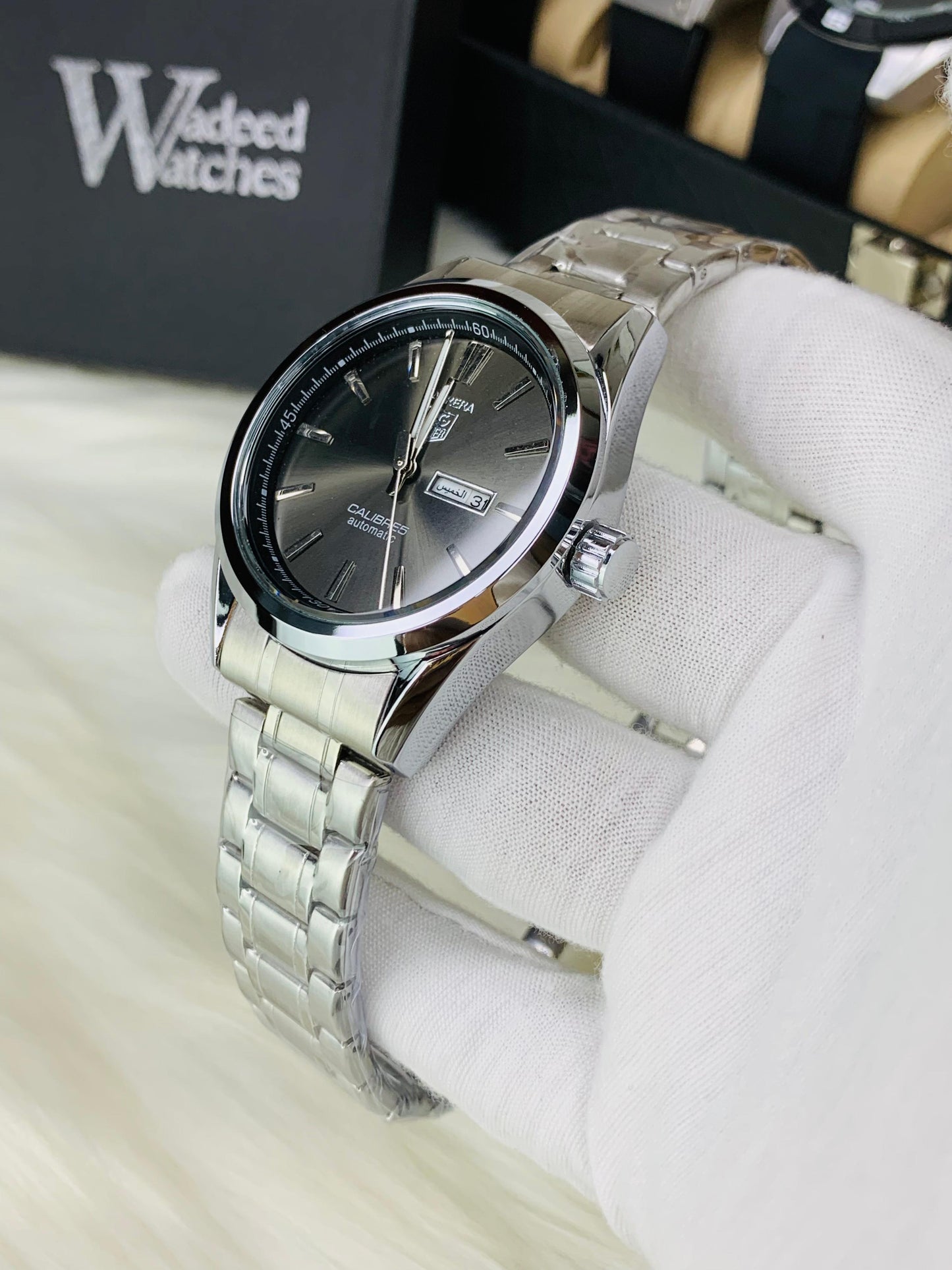 Classy Business Watch | Date Working (Silver Black)