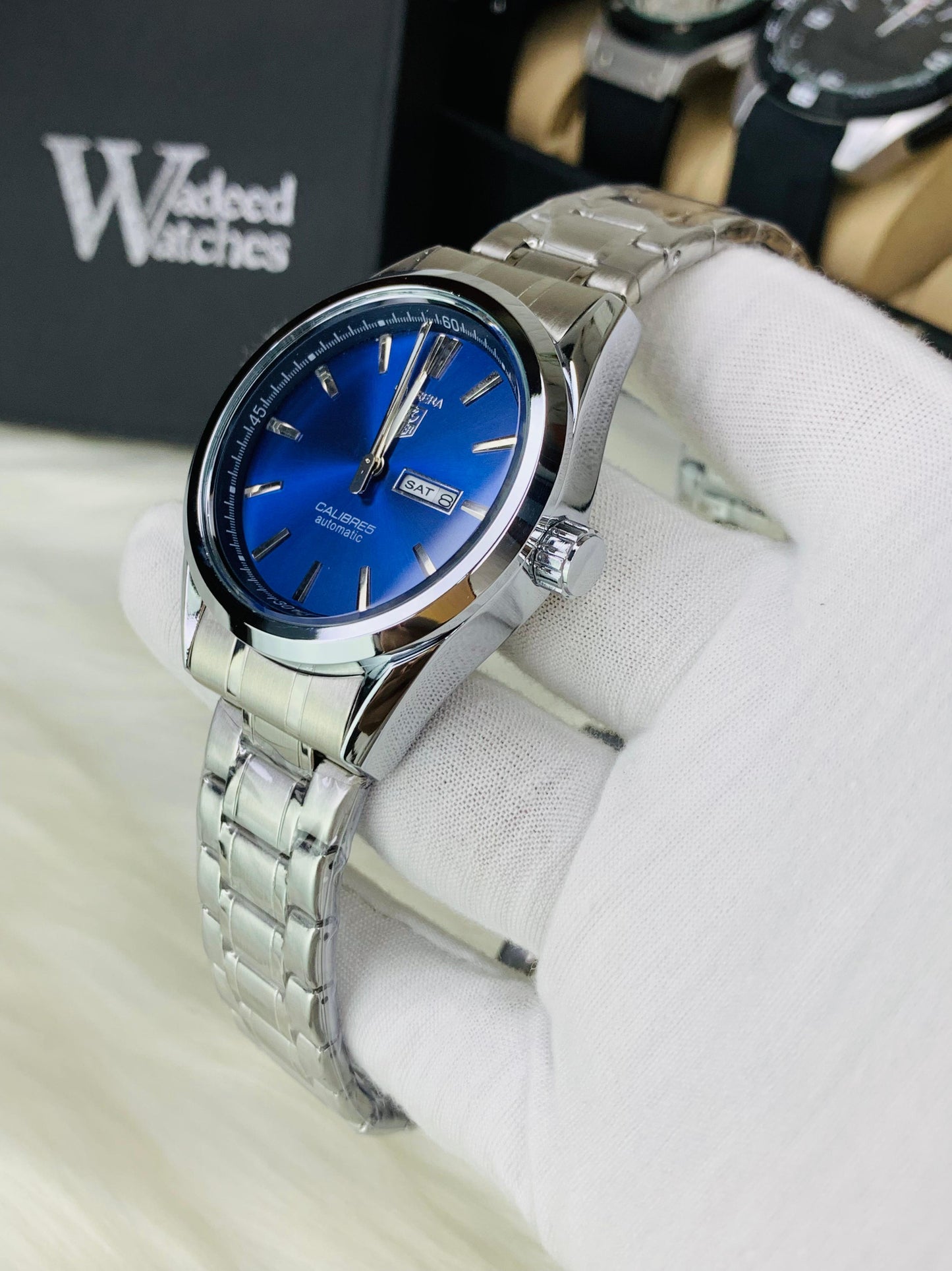 Classy Business Watch | Date Working (Silver Blue)