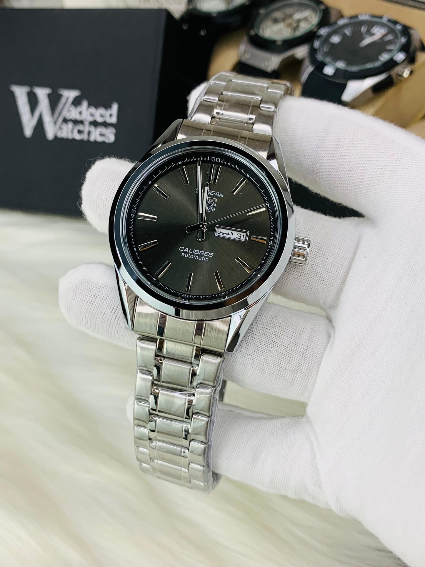 Classy Business Watch | Date Working (Silver Black)