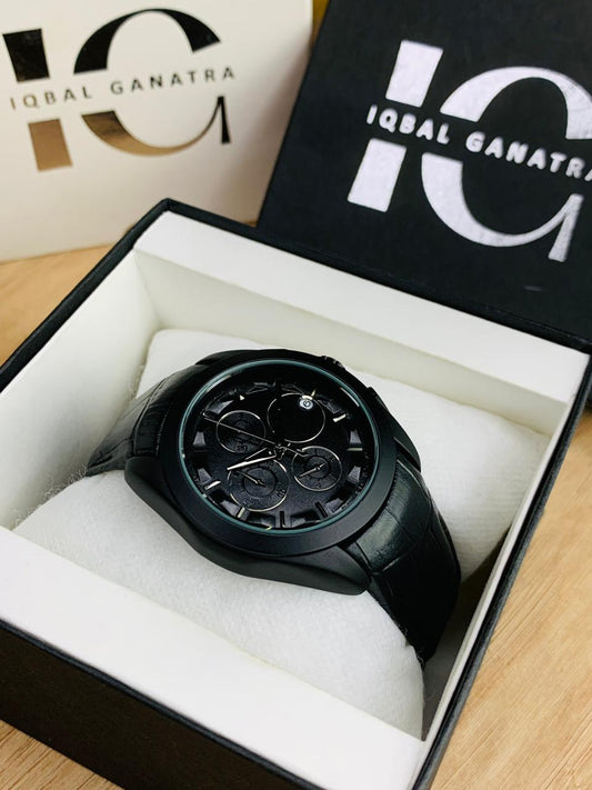 Black Aura Chronograph Watch With Date
