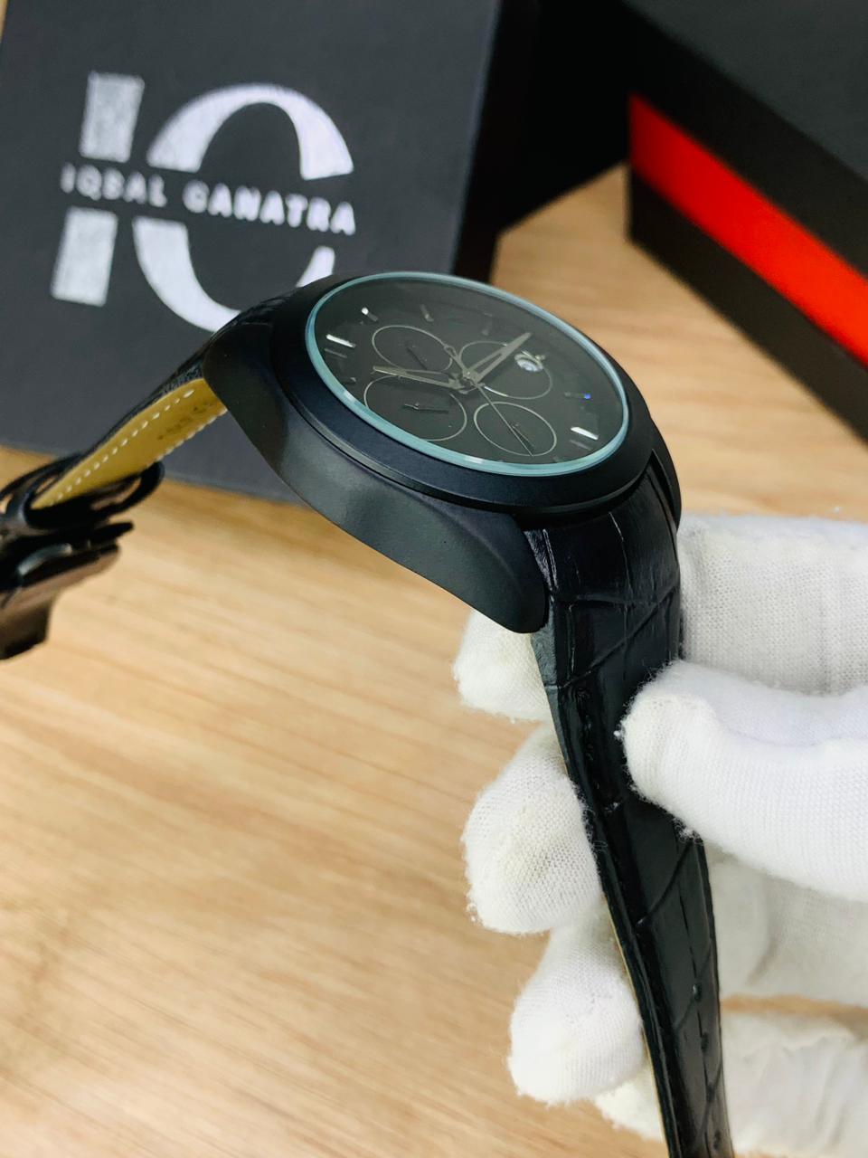 Black Aura Chronograph Watch With Date