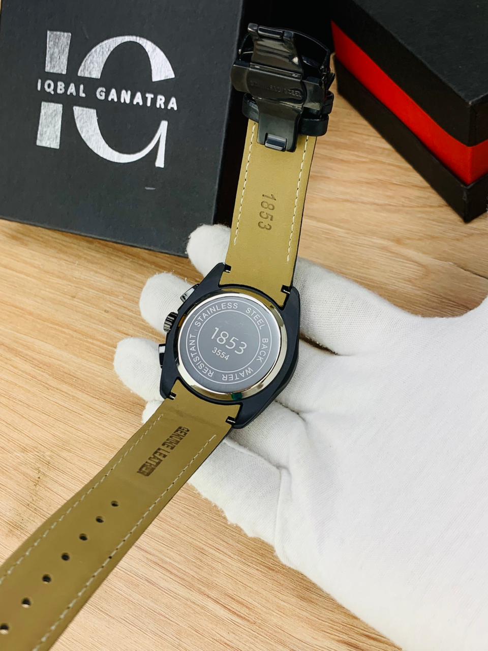 Black Aura Chronograph Watch With Date