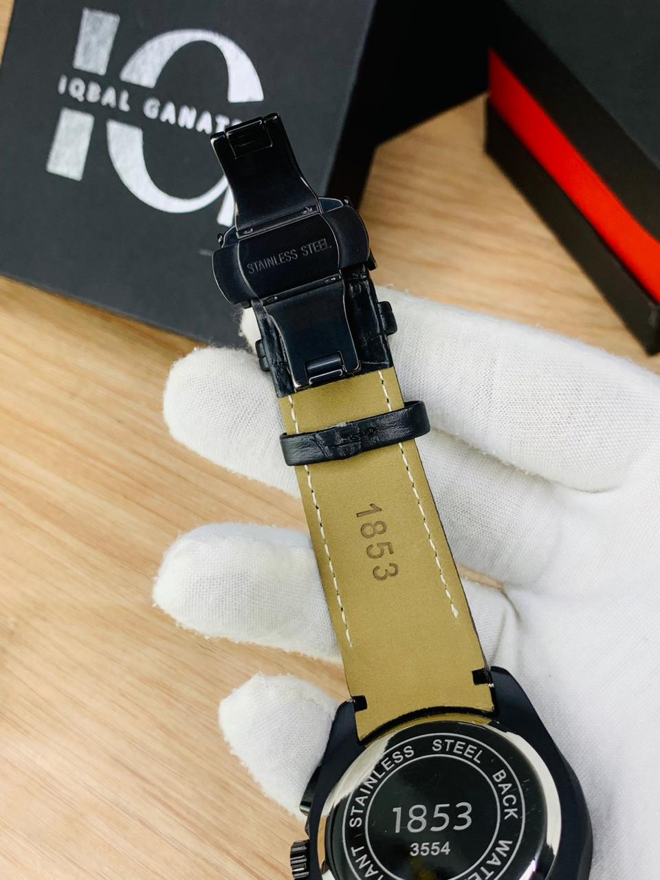 Black Aura Chronograph Watch With Date