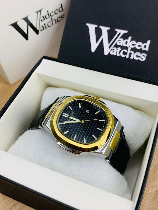 PP Leather Strap (Two Tone Black)