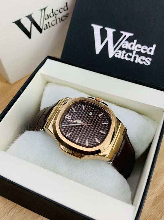 PP Leather Strap (Rose Gold Brown)