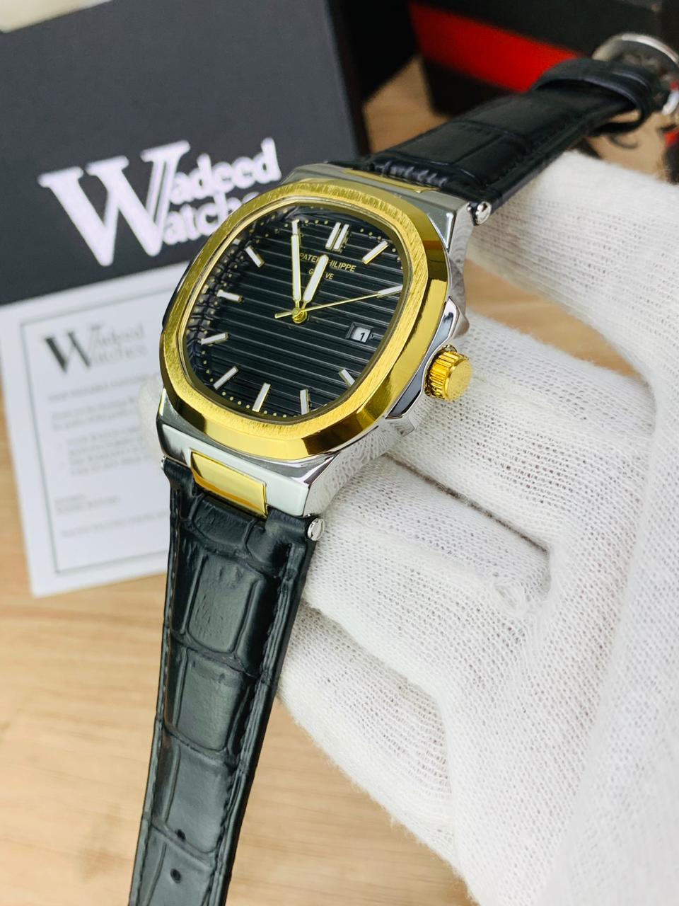 PP Leather Strap (Two Tone Black)