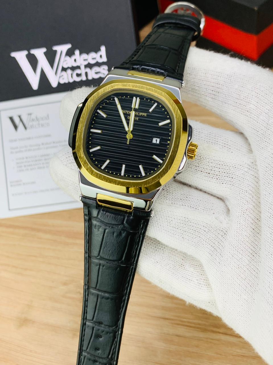 PP Leather Strap (Two Tone Black)