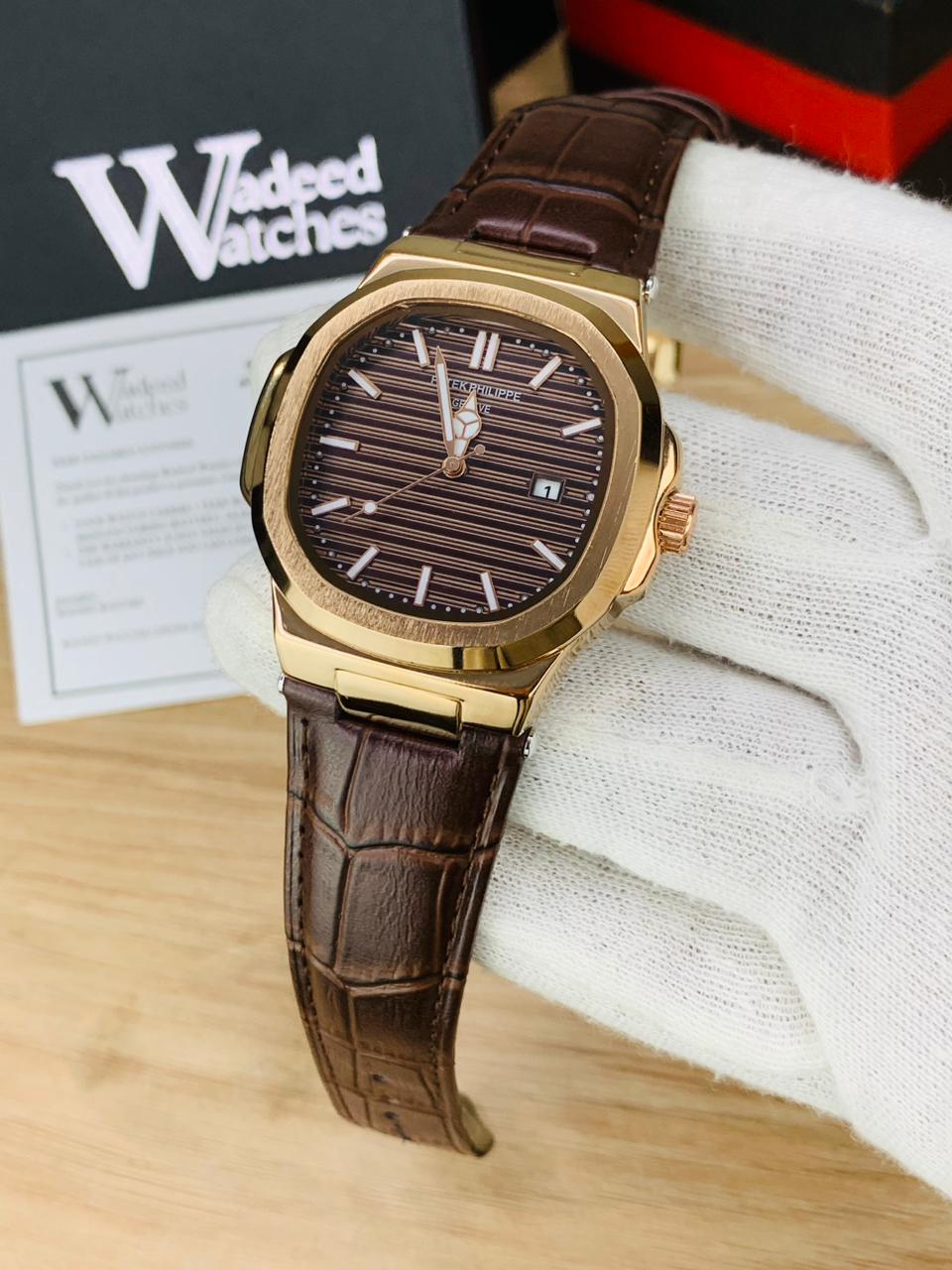 PP Leather Strap (Rose Gold Brown)