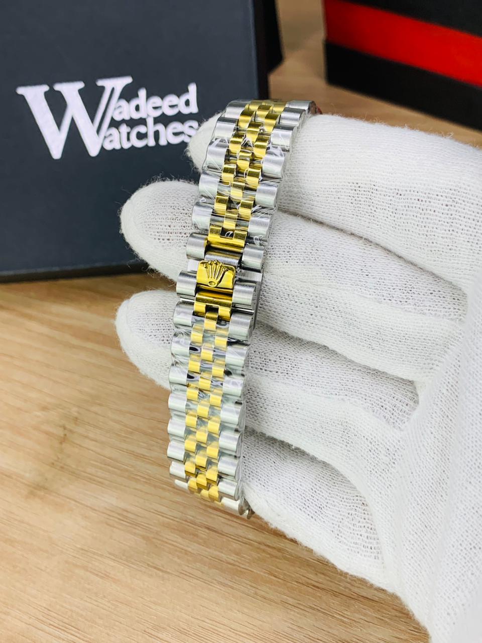GMT Semi Auto Movement Jubilee Chain | Date Working (Two Tone Black)