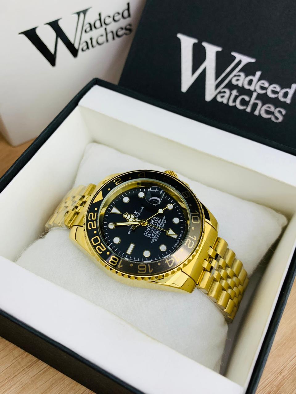 GMT Semi Auto Movement Jubilee Chain | Date Working (Gold Black)
