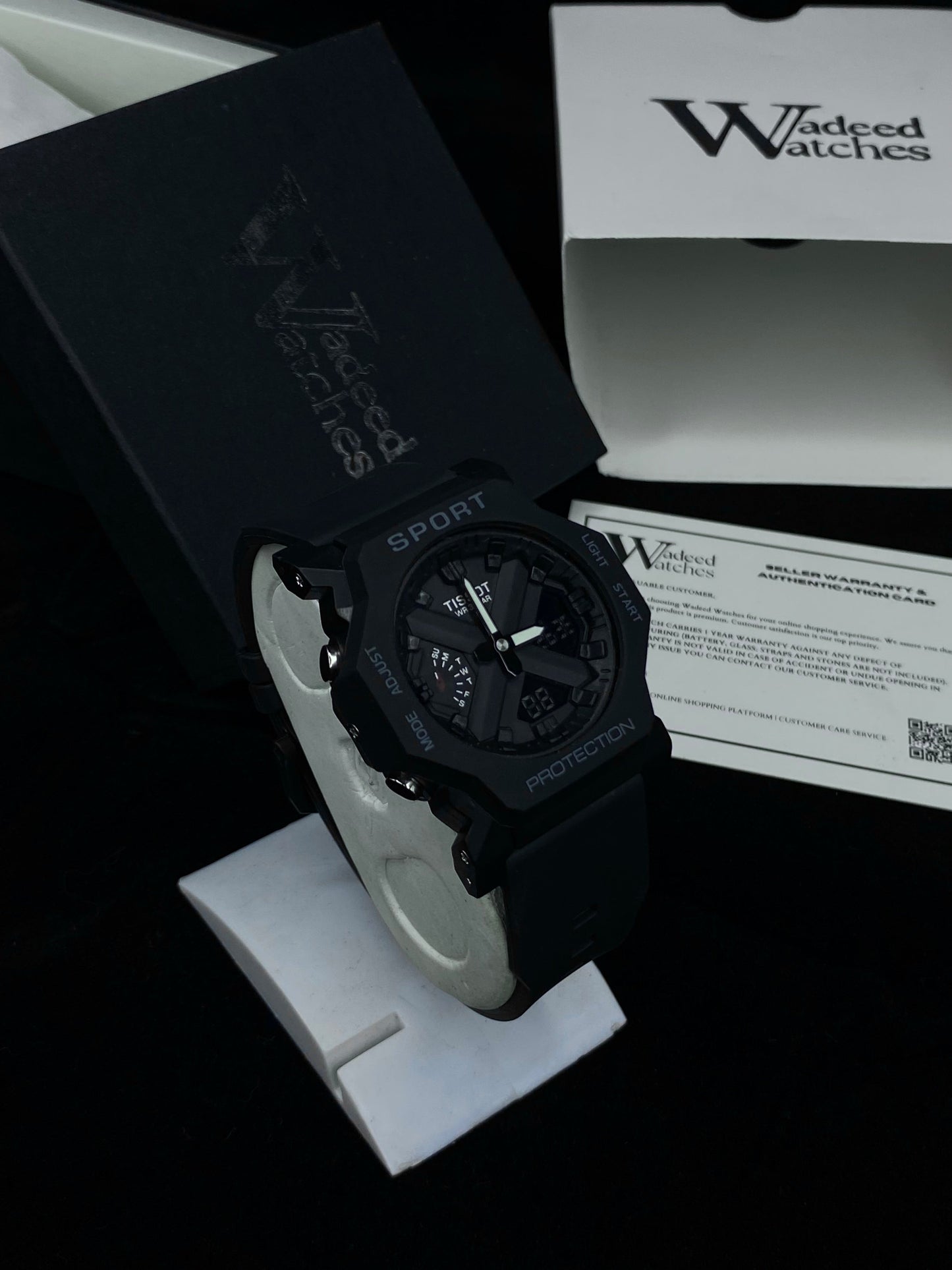 Digital And Analog Black Watch