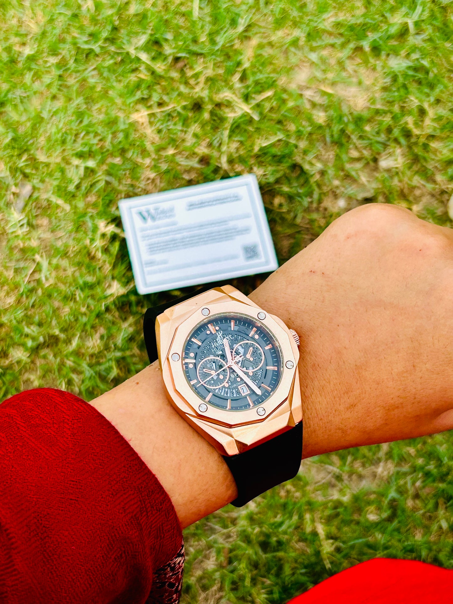 Strap HB Skeleton Diamond Cut | Date Adjustment (Rose Gold Black)