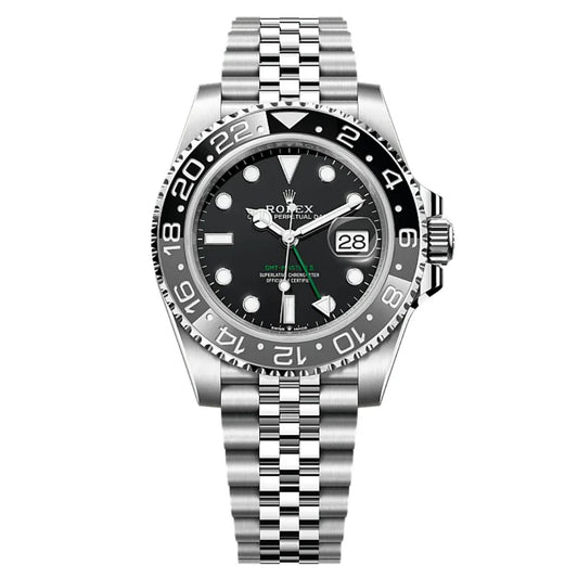 GMT Semi Auto Movement Jubilee Chain | Date Working (Silver Black)