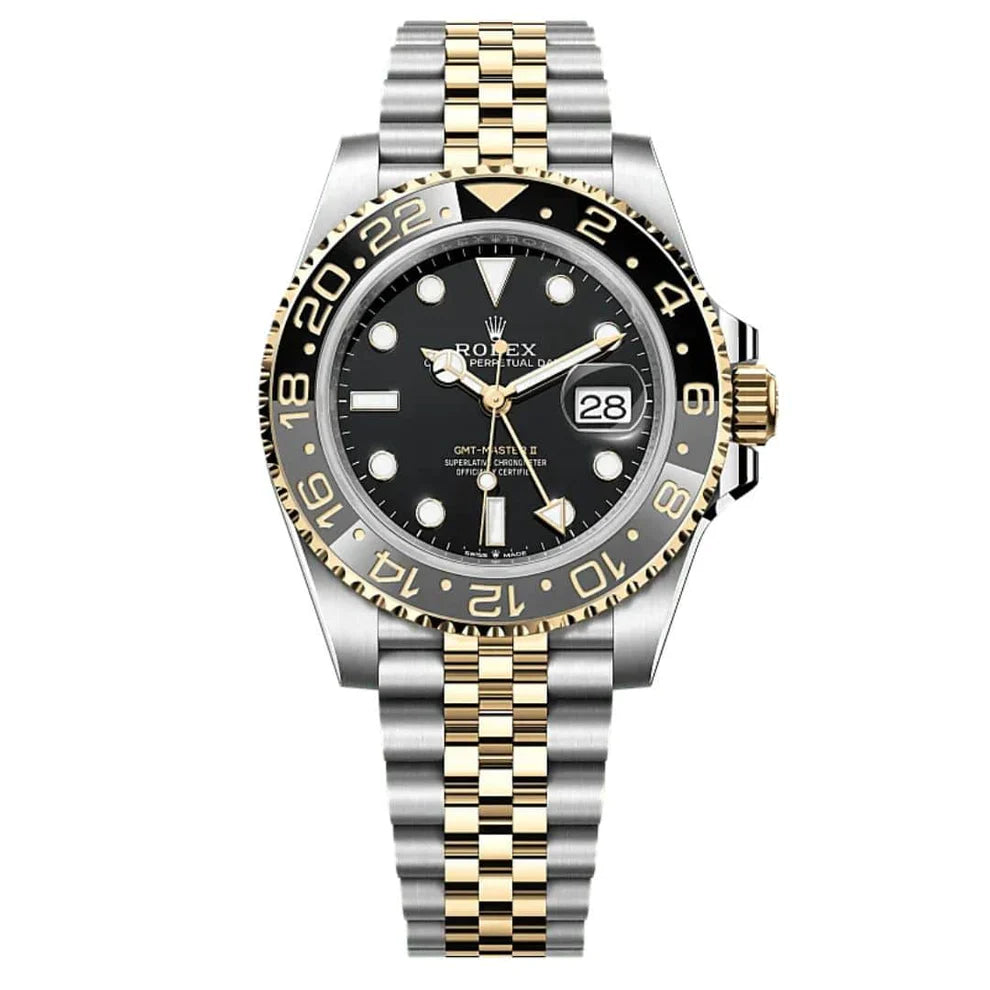 GMT Semi Auto Movement Jubilee Chain | Date Working (Two Tone Black)