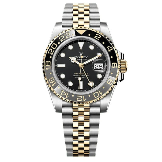 GMT Semi Auto Movement Jubilee Chain | Date Working (Two Tone Black)