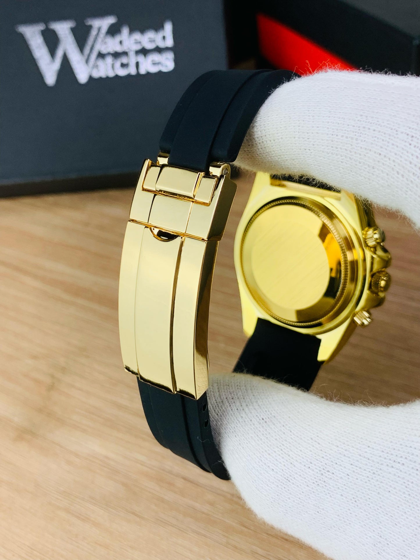 Stone Embossed Strap Black Dial