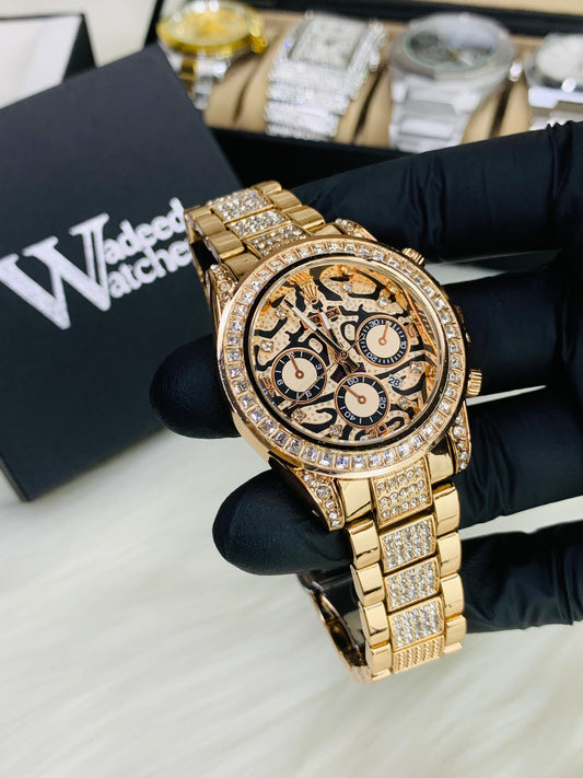 Tiger Stone Embossed Dial (Rose Gold)