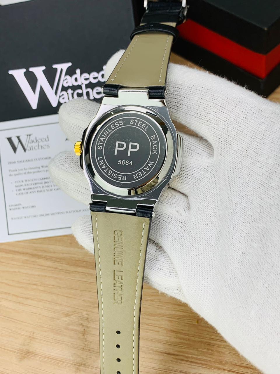 PP Leather Strap (Two Tone Black)