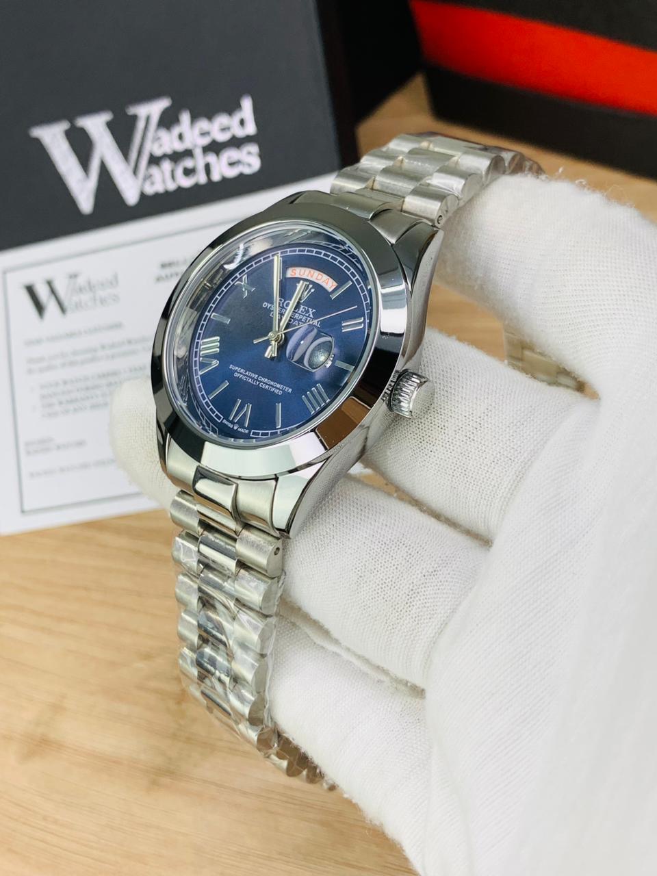 Roman Dial | Date and Date Working (Silver Blue)