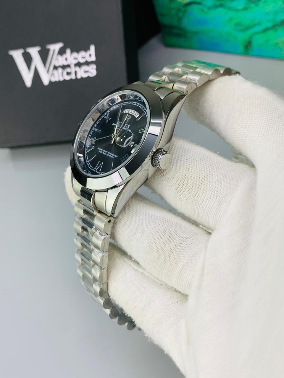 Roman Dial | Date and Date Working (Silver Black)