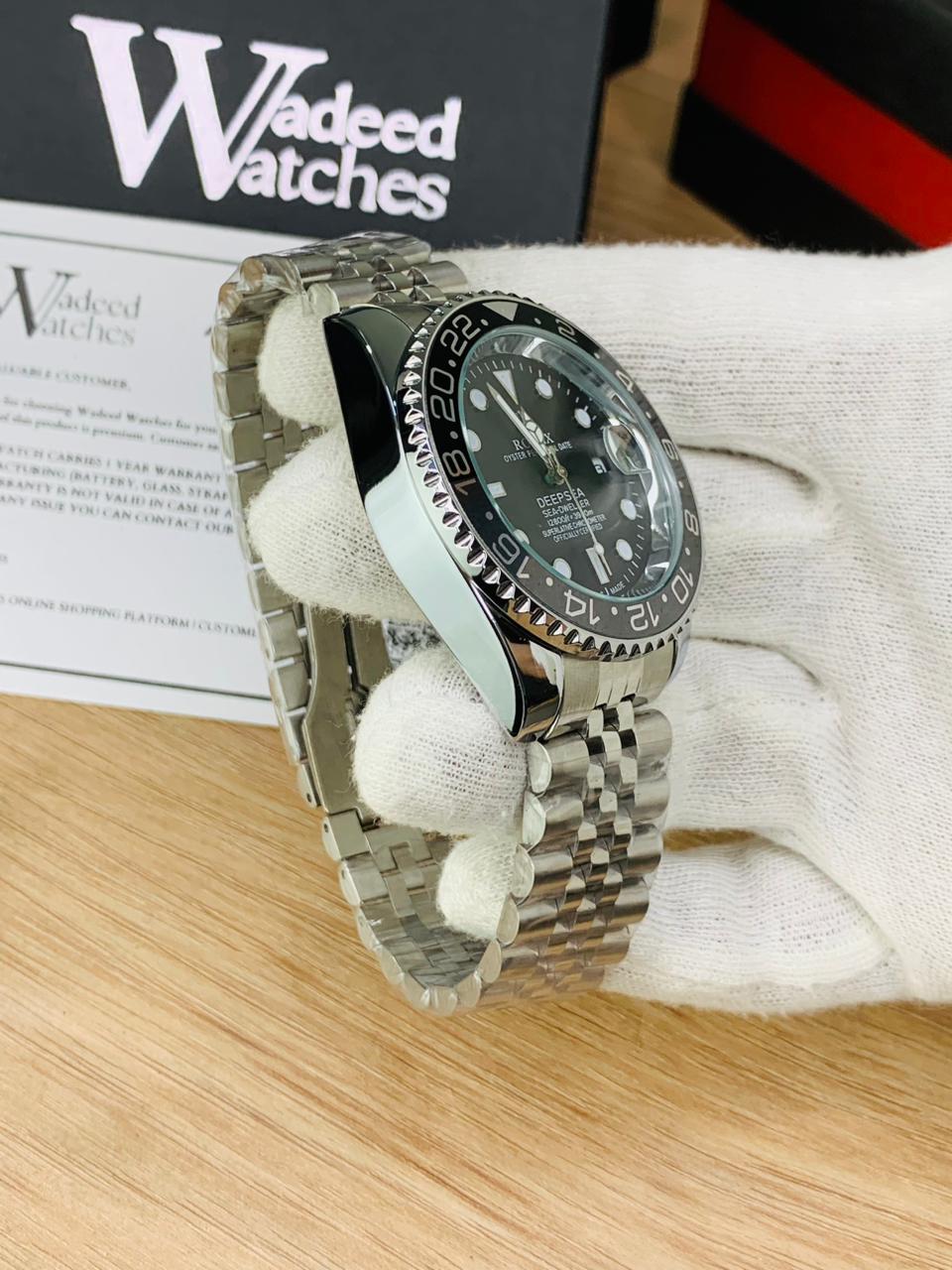 GMT Chain With Date | Jubilee Chain (Silver Black)