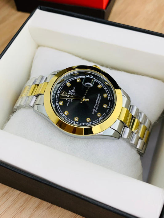 Alpha Stone Model With Date (Two Tone Black)