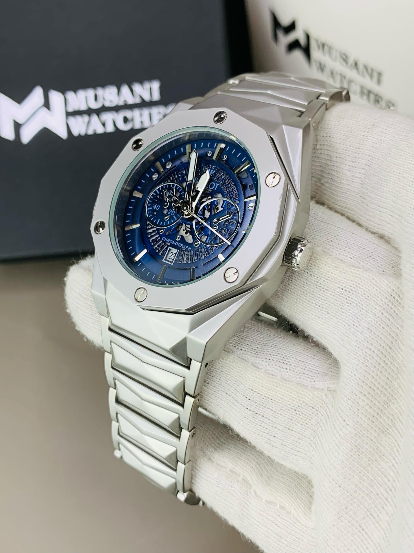 HB Skeleton Diamond Cut | Date Adjustment (Dark Blue)