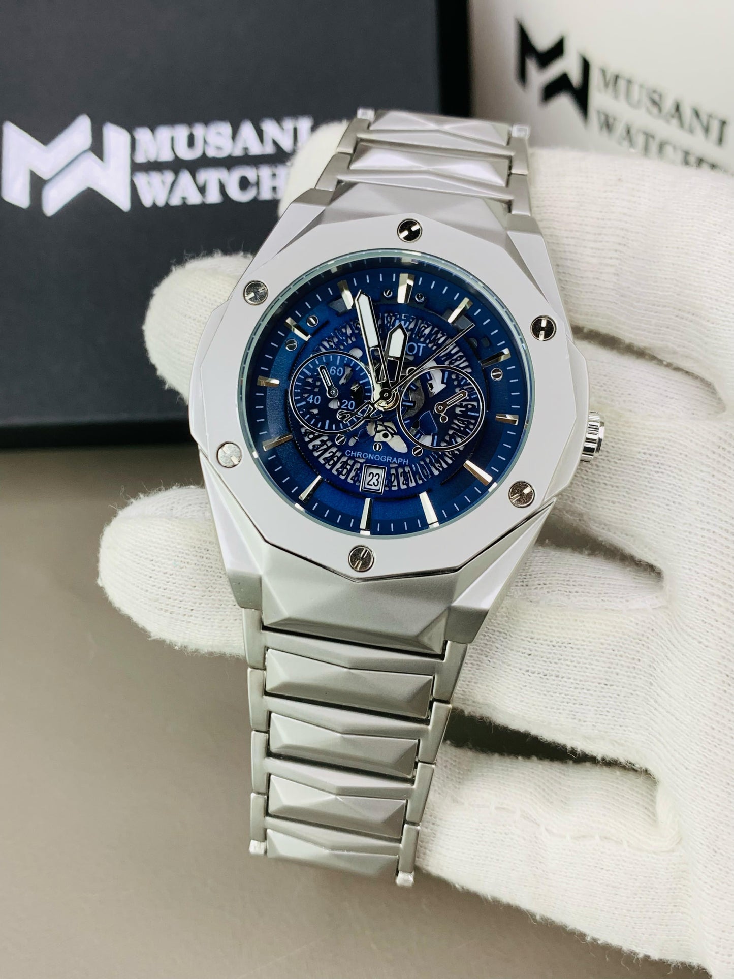 HB Skeleton Diamond Cut | Date Adjustment (Dark Blue)