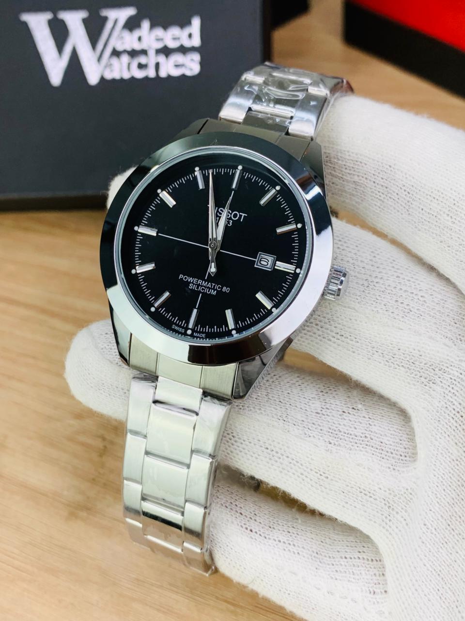 Tisso Silicam Model With Date Feature & Master Lock (Silver Black)