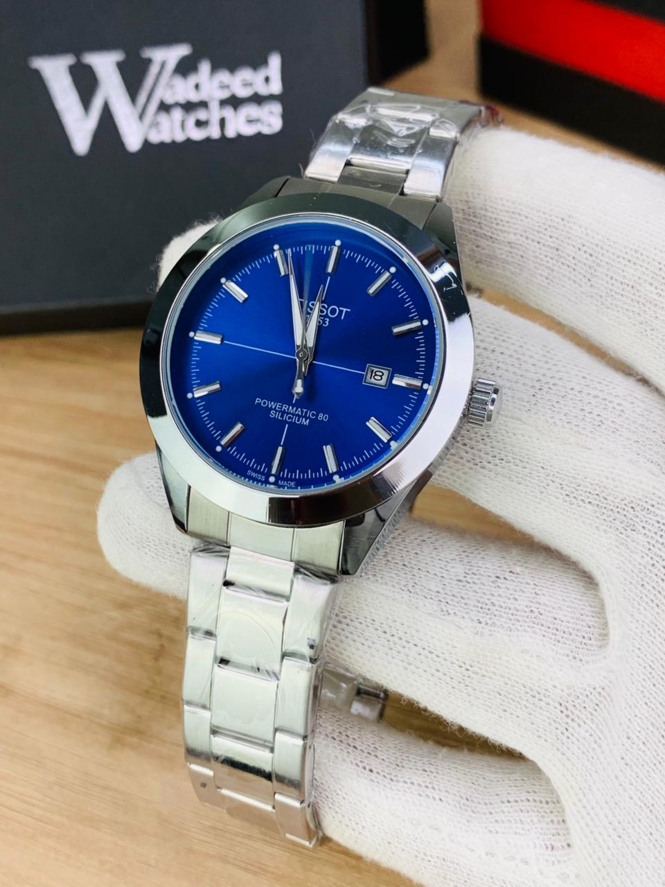 Tisso Silicam Model With Date Feature & Master Lock (Silver Blue)