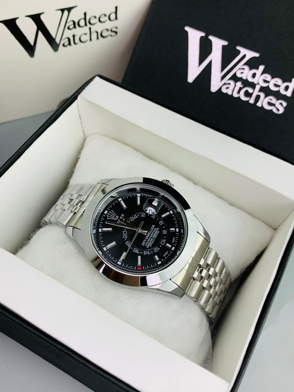 High Quality Skydweller Model | Jubilee Chain | Date Adjustment (Silver Black)