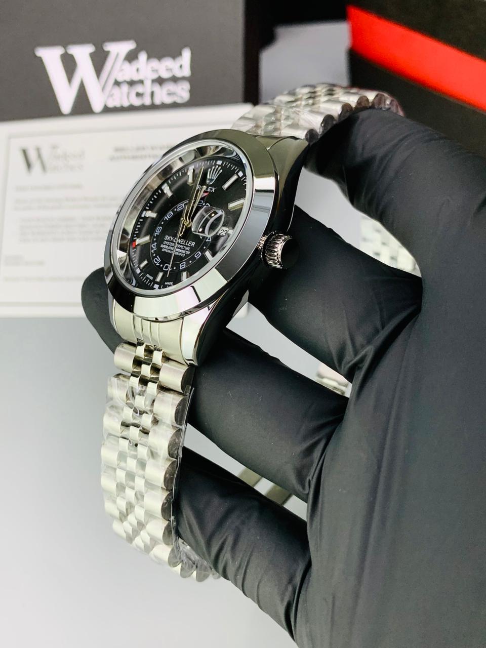 High Quality Skydweller Model | Jubilee Chain | Date Adjustment (Silver Black)