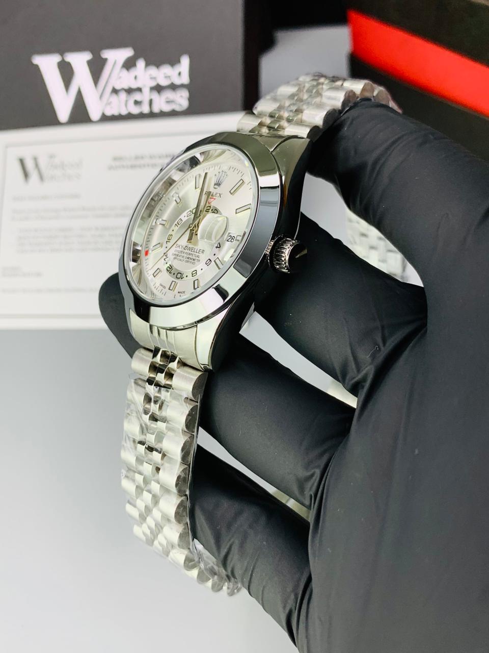 High Quality Skydweller Model | Jubilee Chain | Date Adjustment (Silver White)