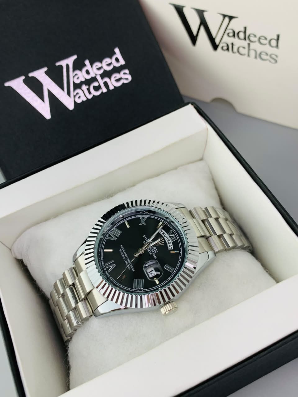 Rlx Fluted Bezel Day And Date Model (Black)