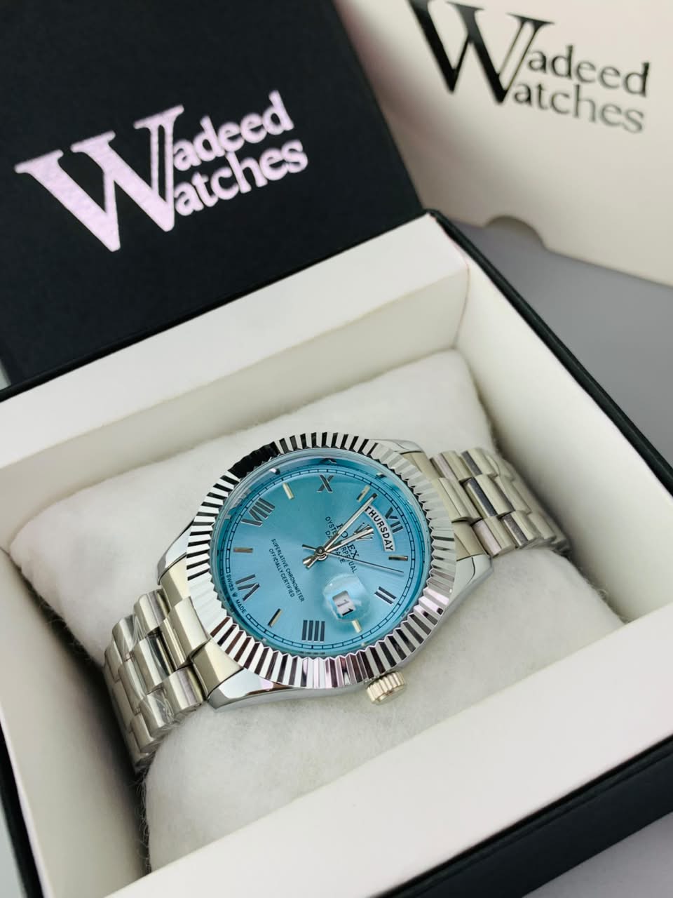 Rlx Fluted Bezel Day And Date Model (Tiffany)