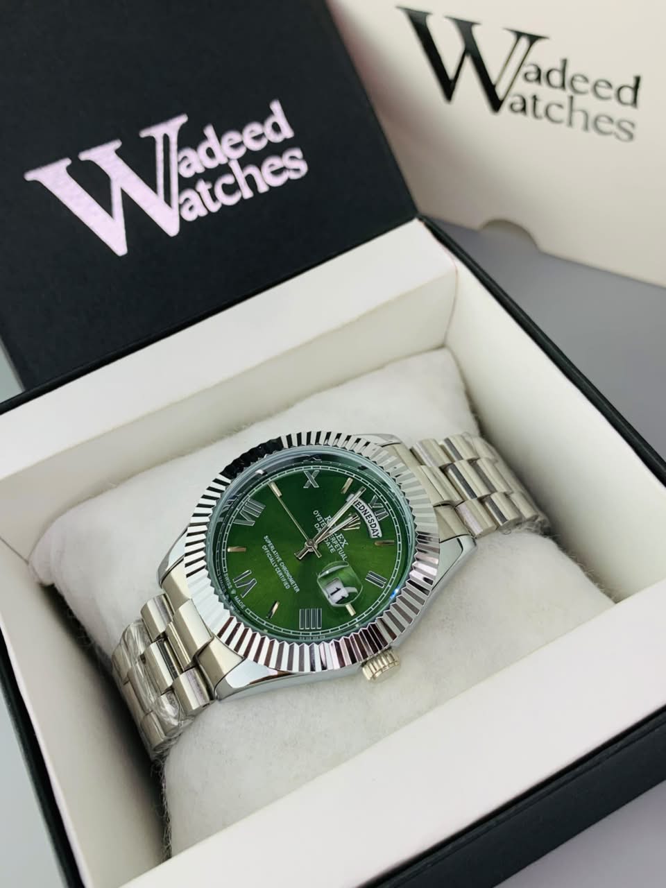 Rlx Fluted Bezel Day And Date Model (Green)