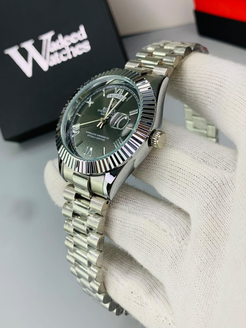 Rlx Fluted Bezel Day And Date Model (Black)