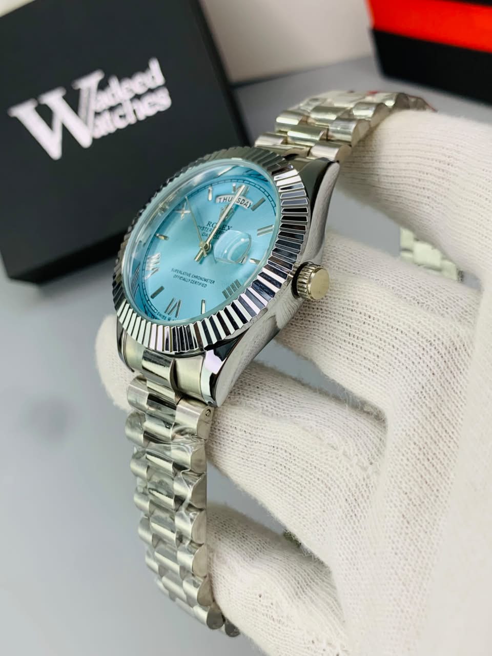 Rlx Fluted Bezel Day And Date Model (Tiffany)