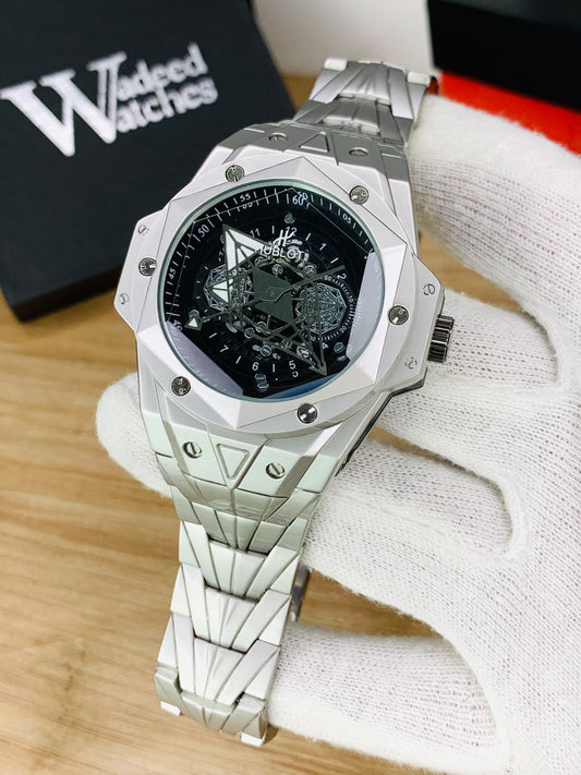 HB Sang Bleu | Silver Chain Black Dial