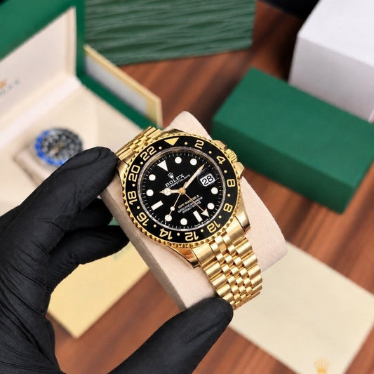 GMT Semi Auto Jubilee Chain | Date Working (Gold Black)