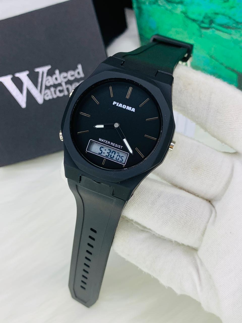 Original Piaoma Full Waterproof | Dual time (Full Black)