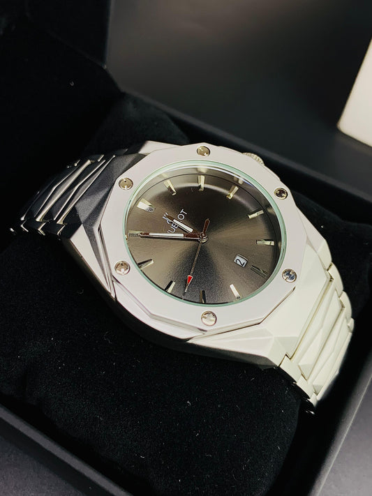 HB Plain Diamond Cut | Date Adjustment (Silver Black)